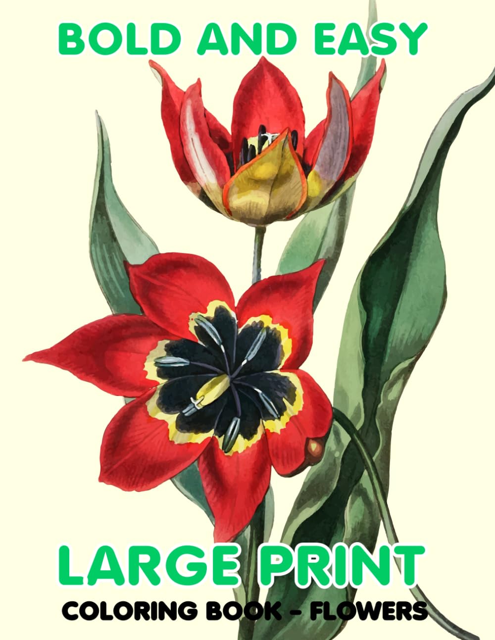 Bold And Easy Large Print Coloring Book Flowers: Simple Floral Designs for Easing Anxiety and Depression, Suitable for Seniors, Adults, and Beginners baixar livro de graça