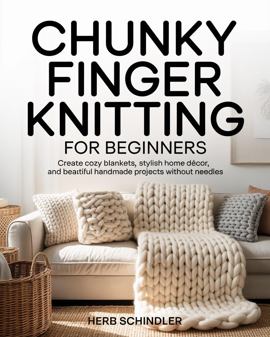 ler totalmente CHUNKY FINGER KNITTING FOR BEGINNERS: Create Cozy Home Décor with Just Your Hands Blankets, Pillows, Wall Art & More. (English Edition)