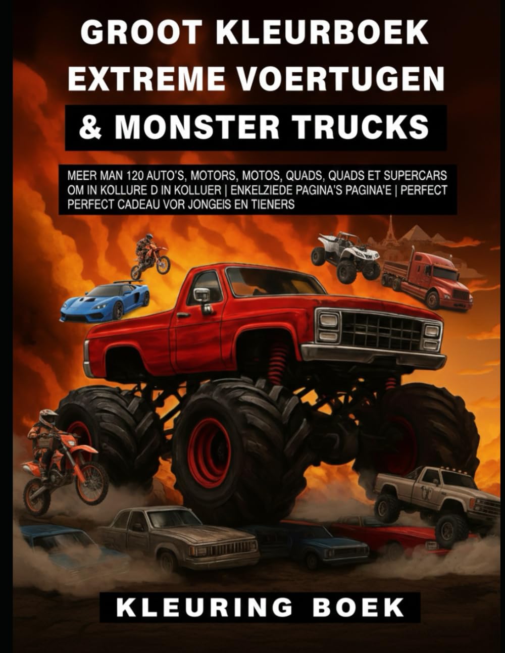 capítulo por capítulo baixar Groot Kleurboek Extreme Voertuigen & Monster Trucks: Meer dan 120 Auto's, Motoren, Quads en Supercars om in te kleuren | Enkelzijdige pagina's | Perfect Cadeau voor Jongens en Tieners (Dutch Edition)