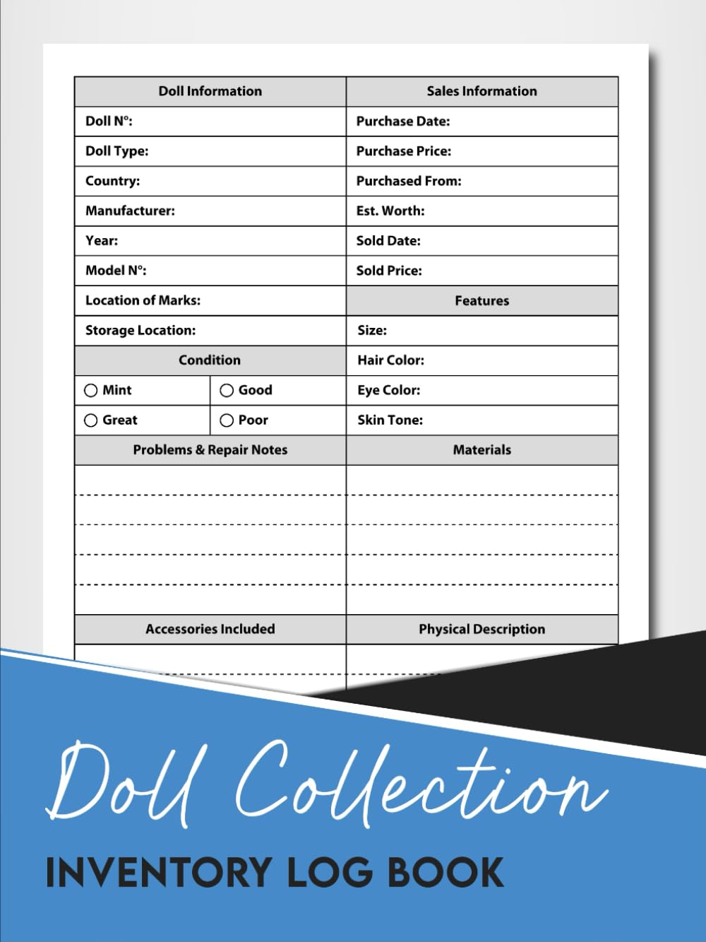 ler totalmente Doll Collection Inventory Log Book: Inventory Book Ideal for Doll Collectors.