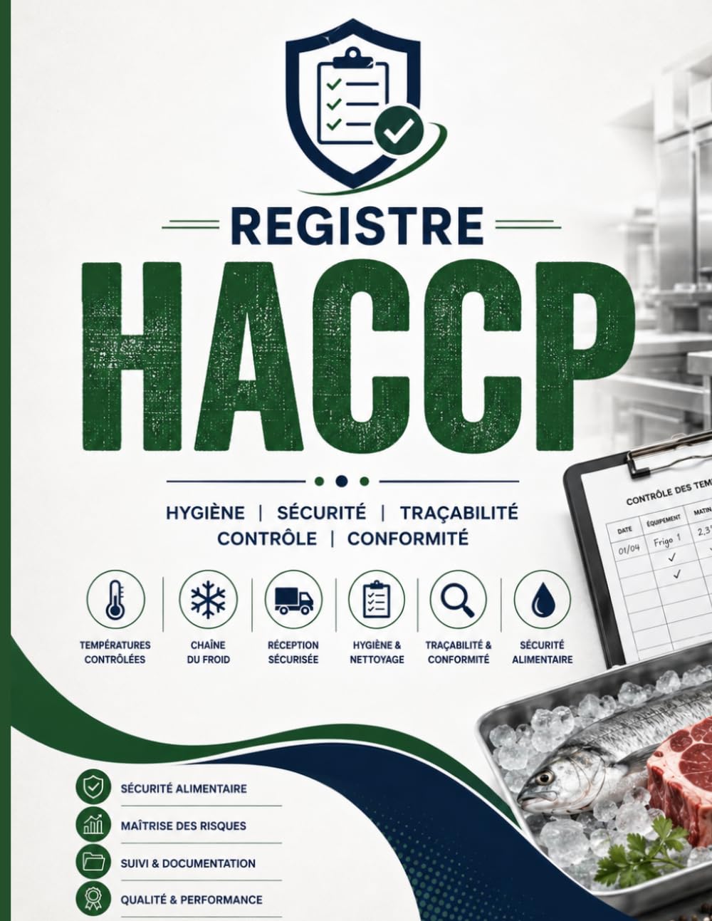 ler totalmente Registre HACCP: Contrôle des Températures • Traçabilité • Réception des Marchandises • Nettoyage & Désinfection • Hygiène Alimentaire • Registre... Snacks et Métiers de Bouche (French Edition)