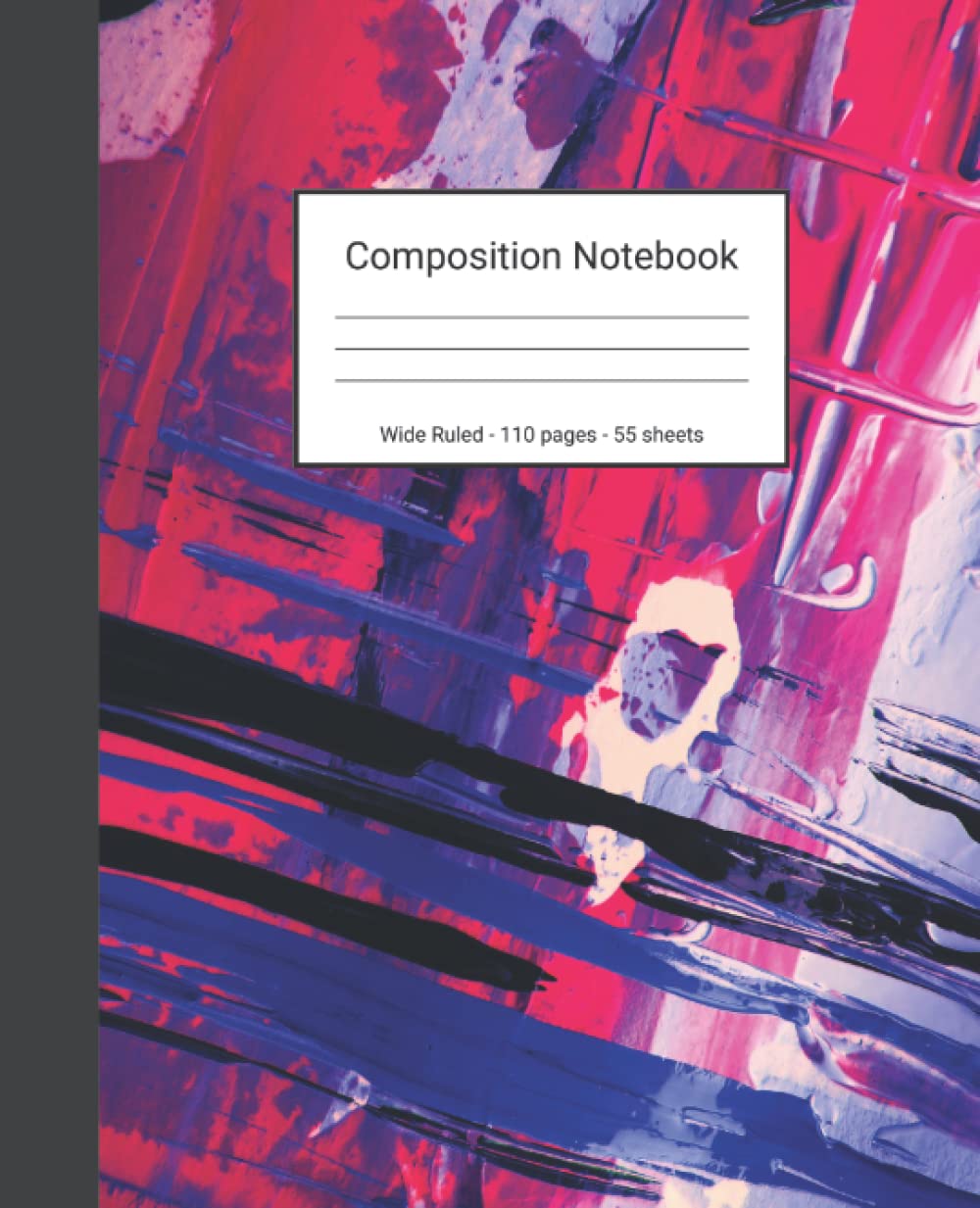 capítulo por capítulo baixar Composition Notebook: Wide Ruled Paper Notebook Journal - Black Blue Red And White Abstract Painting - Blank Wide Lined Workbook