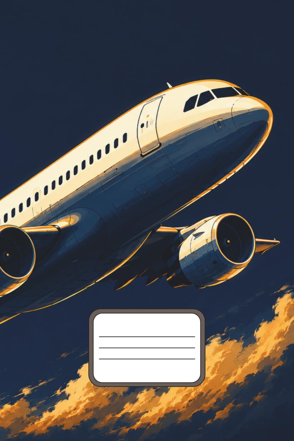 ler totalmente Aviate Notebook: Cinematic Navy and Gold Airliner Cover, 120 Lined Pages, 6x9 Inches perfect for Aviation Lovers