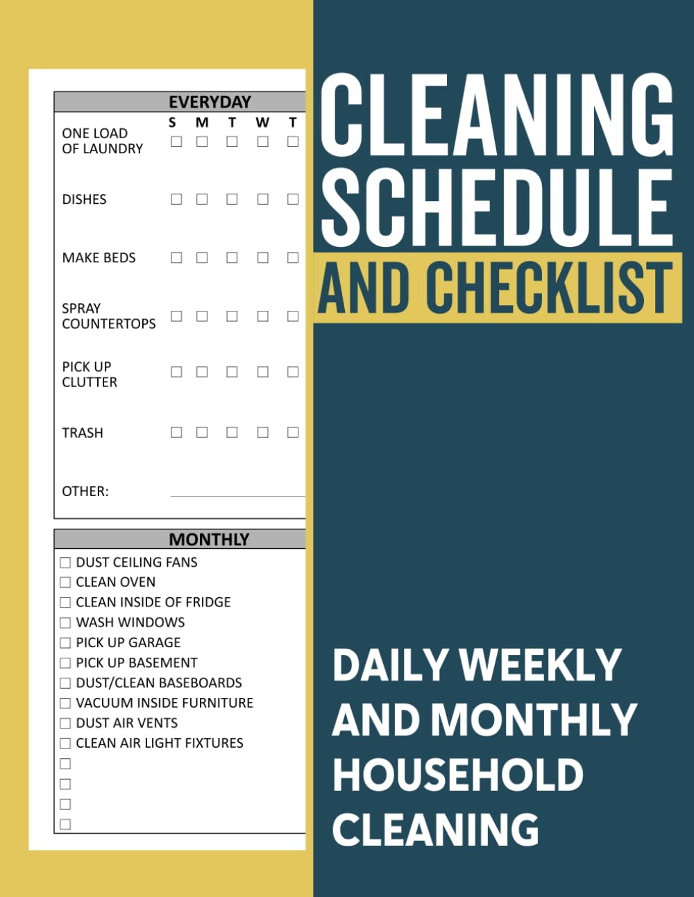Cleaning Schedule and Checklist: Daily Weekly and Monthly Household Cleaning Schedule, Housekeeping Checklist Planner, and Organizer baixar livro de graça