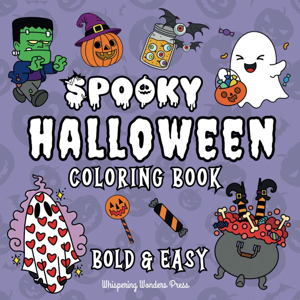 Spooky Halloween Coloring Book: 50 + Bold & Easy Illustrations, Simple Designs for Kids & Adults (Bold & Easy Coloring Books) baixar o livro de graça