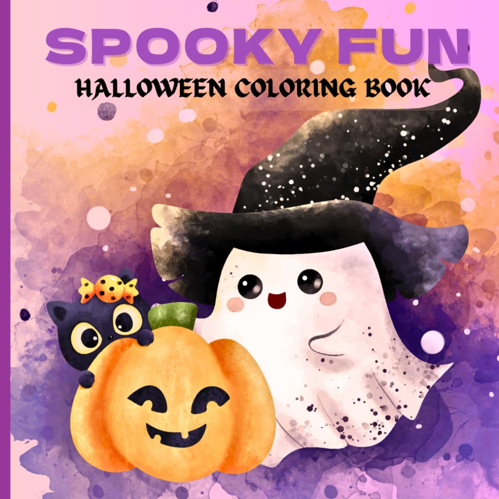 ler totalmente Halloween Coloring Book for Adults, Spooky Fun Designs: 40 Easy, Bold, Cute Illustrations