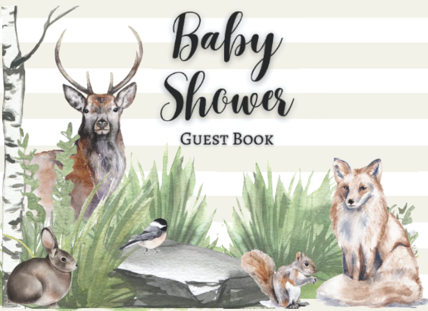 Baby Shower Guest Book: Woodland Animal Theme Sage Green Yellow Neutral | Fox Deer Bear Bird Bunny | Space to Log Gifts | Keepsake Guest Book baixar o livro de graça