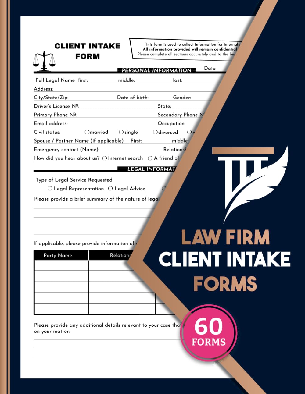 ler totalmente Law Firm Client Intake Forms: Legal Consultation & Case Tracking Logbook for Lawyers & Attorneys | Capture Case Summaries, Client Details & Consult Notes | 60 Forms