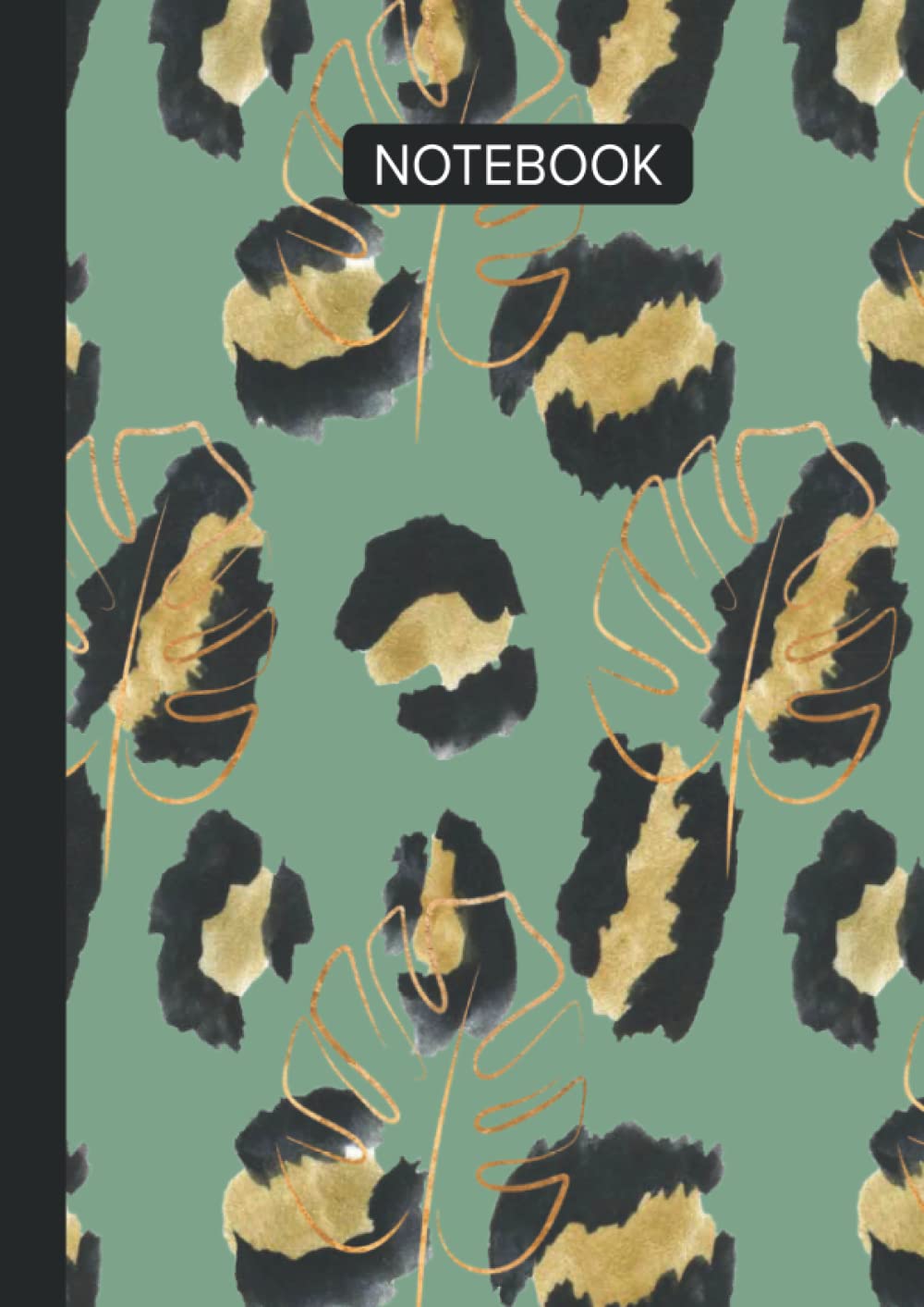 A4 Notebook 120 pages: Leopard Print in Jungle Green Composition Notebook - School Ruled 8mm lines baixar o livro de graça