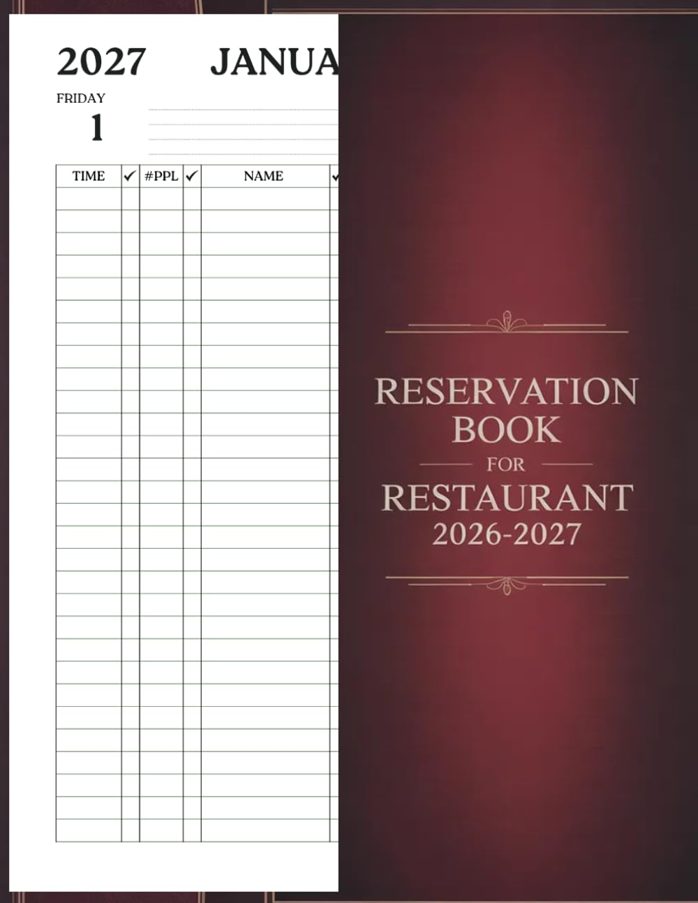 Restaurant Reservation Book 2026-2027: Daily Table Booking Organizer with Space for Up to 30+ Reservations per Day baixar o livro de graça