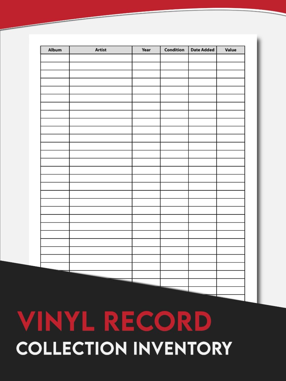 ler totalmente Vinyl Record Collection Inventory: Inventory Book Ideal for Music Albums Collectors.