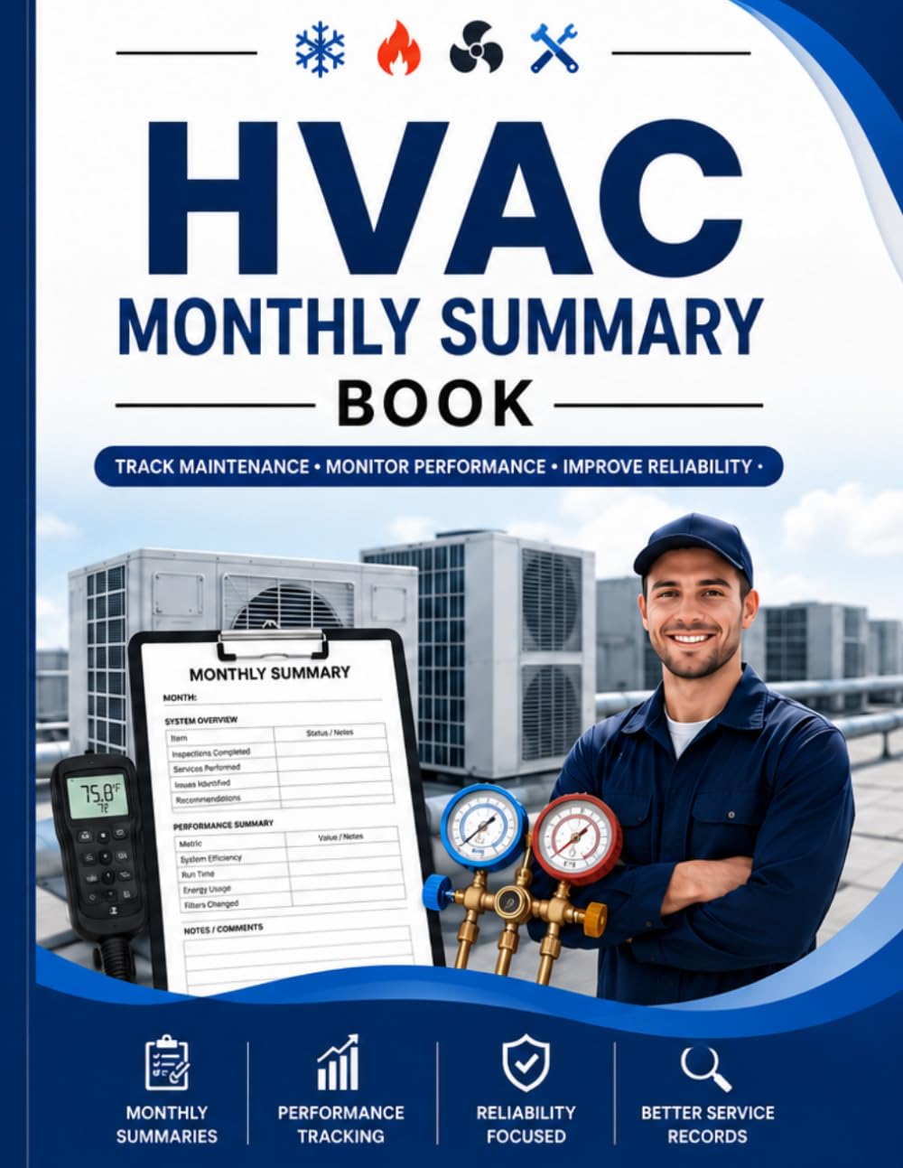 HVAC Contractor Essentials Monthly Dashboard: A Monthly Business Tracker for HVAC Technicians, Managers & Service Contractors baixar o livro de graça