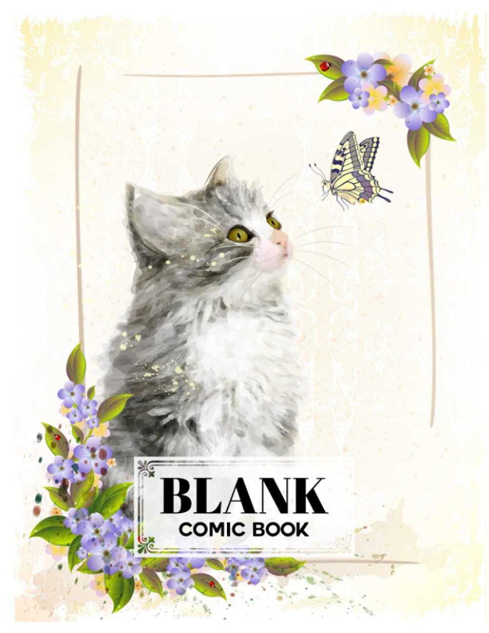 Blank Comic Book: Premium Vintage Cat Cover Blank Comic Book, Create Your Own Story, Journal, Notebook, Sketchbook for Kids and Adults, 120 Pages - Size 8.5" x 11" Notebook by Tamara Bertram baixar livro de graça