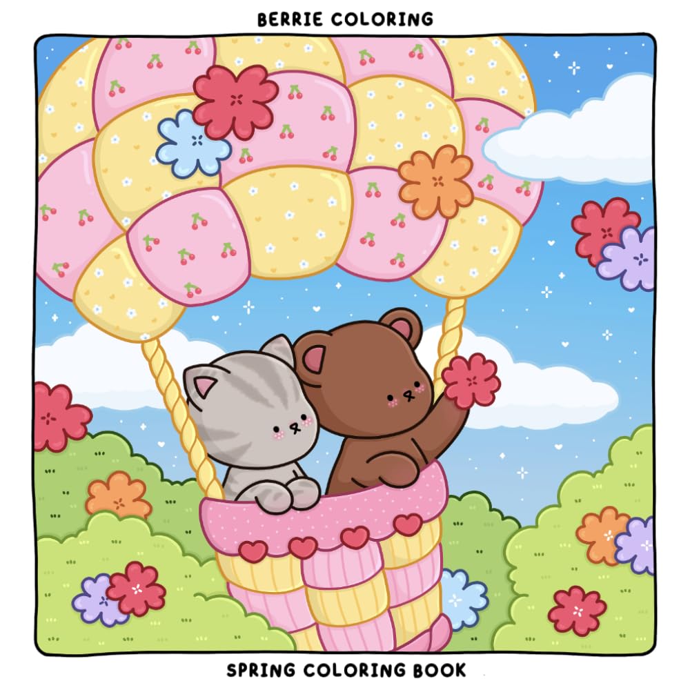 ler totalmente Berrie Coloring Spring: Cute and Cozy Coloring Book for Adults & Kids Featuring Easy to Color Animal Illustrations and Adorable Scenes