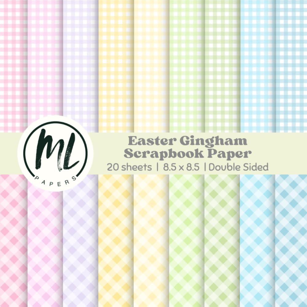 capítulo por capítulo baixar Pastel Gingham Scrapbook Paper: Easter Plaids Scrapbook Paper Pad, Spring Craft Paper for DIY Card Making, Scrapbooking, Junk Journaling, Arts and Crafts for Kids, Double-Sided, 8.5 x 8.5 inch