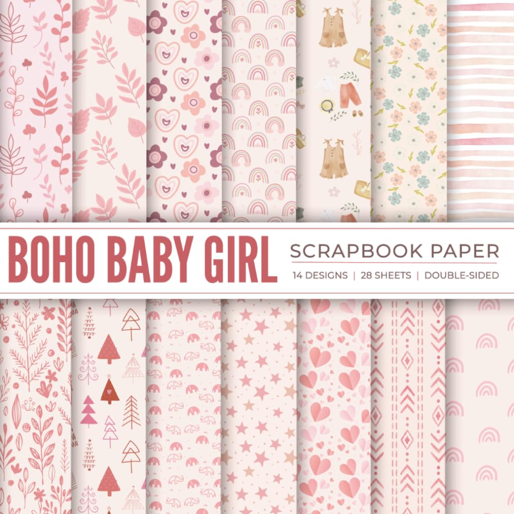capítulo por capítulo baixar Boho Baby Girl Scrapbook Paper: 28 Double-Sided Sheets, 14 Pink Floral and Nursery Designs for Scrapbooking, Baby Albums, Journaling, Card Making & Paper Crafts