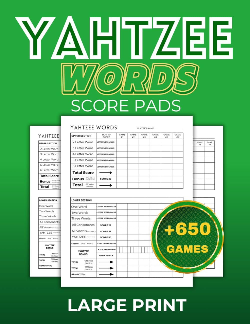 capítulo por capítulo baixar YAHTZEE WORDS SCORE PADS: 8.5 X 11 Large Print Score Sheets for Yahtzee Words Game – Keep Your Game Night Fun and Stress-Free!