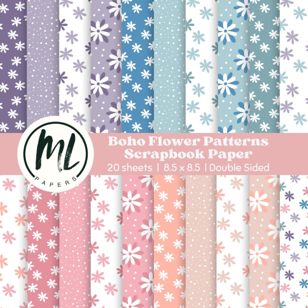 Boho Flowers Scrapbook Paper Pad: Floral Scrapbook Paper, Spring Craft Paper for Card Making, Scrapbooking, Junk Journaling, Decorations, Arts and... Paper, Double-Sided, 8.5 x 8.5 inch baixar livro de graça