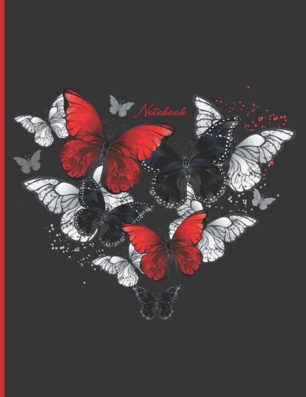 Black and Red Notebook: College Ruled, For Journaling, Writing and Note Taking, Blank Lined Large Paper Notebook, Butterflies baixar livro de graça