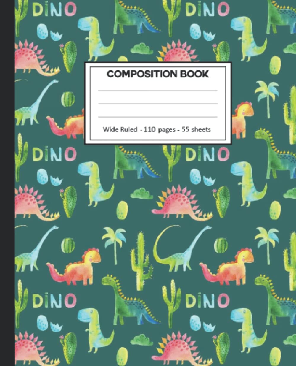Composition Notebook: College Ruled: 110+ Lined Pages Writing Journal: Dinosaur on White. baixar livro de graça