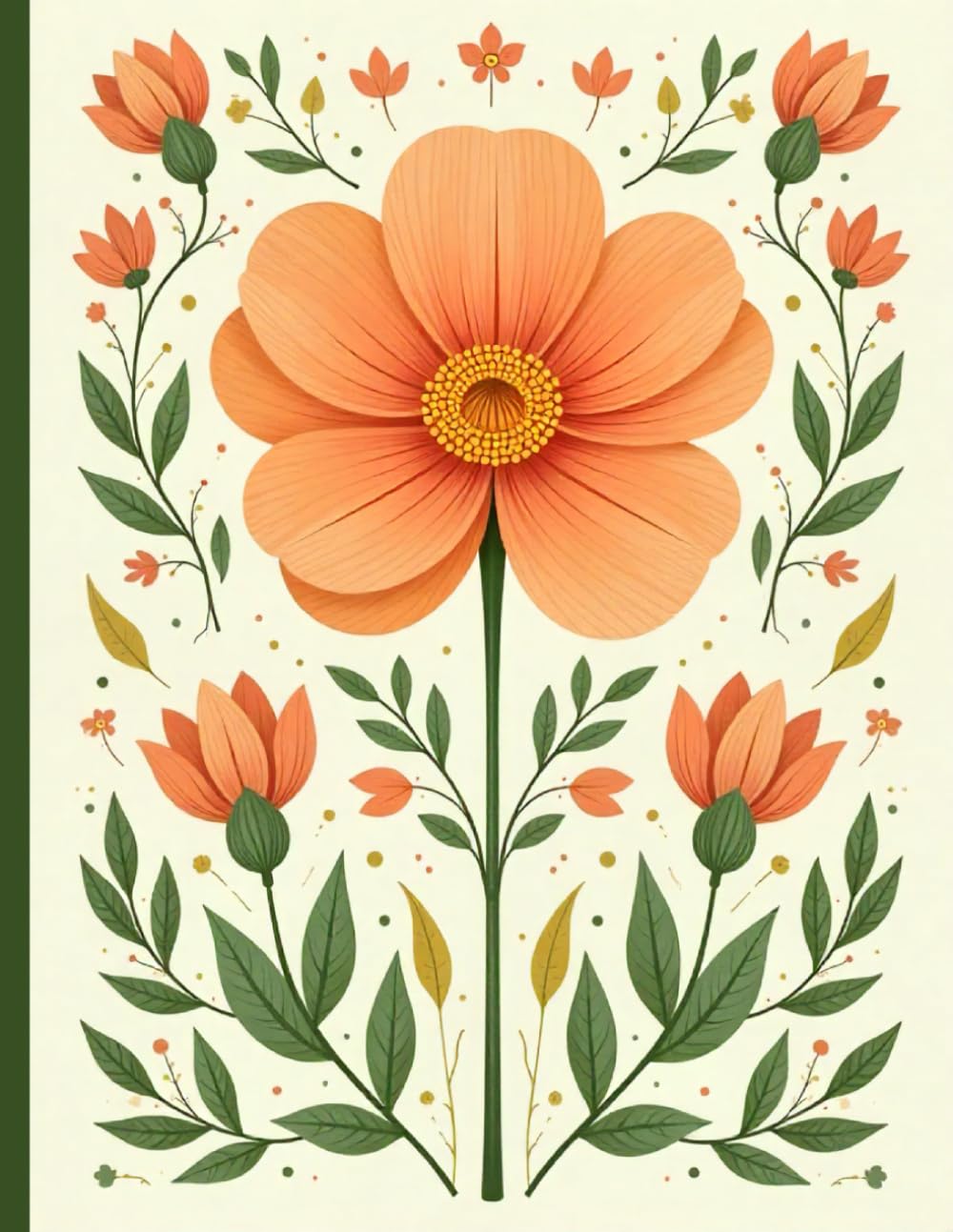 Aesthetic Orange Flower Notebook (8.5 x 11”, 110 Pages): Pretty botanical writing journal with soft floral illustration and clean lined pages baixar o livro de graça