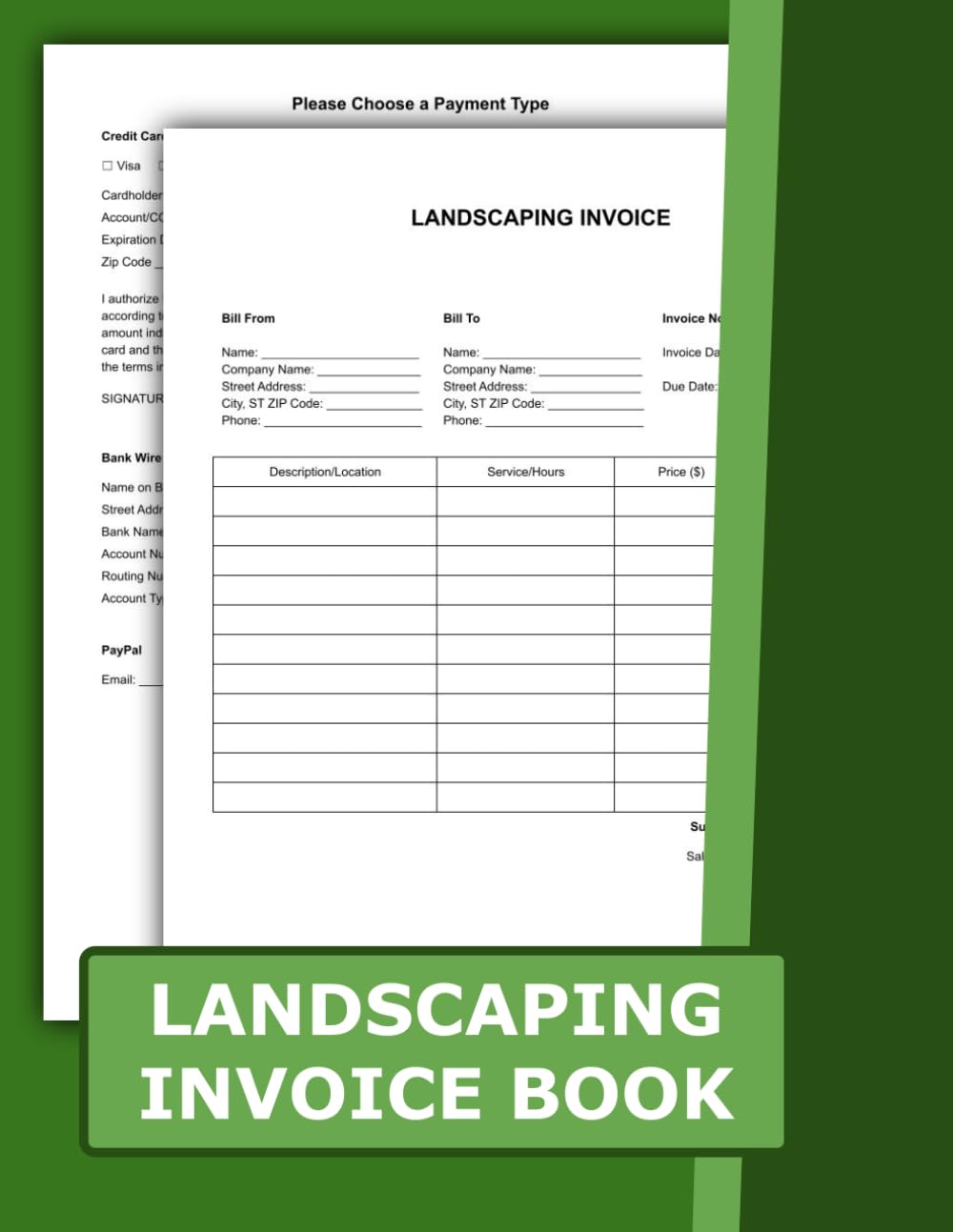 ler totalmente Landscaping Invoice Book: 60 Invoice Templates for Contractors and Small Businesses | 8.5" x 11" Size, 120 Pages.