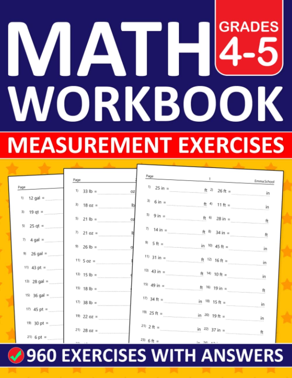 ler totalmente Math Measurement Workbook For Grades 4-5 960 Exercises With Answers: Measurement Workbook For 4th and 5th Grades With Linear Measurement, Capacity,... Worksheets For Kids Ages 9+ With Answers