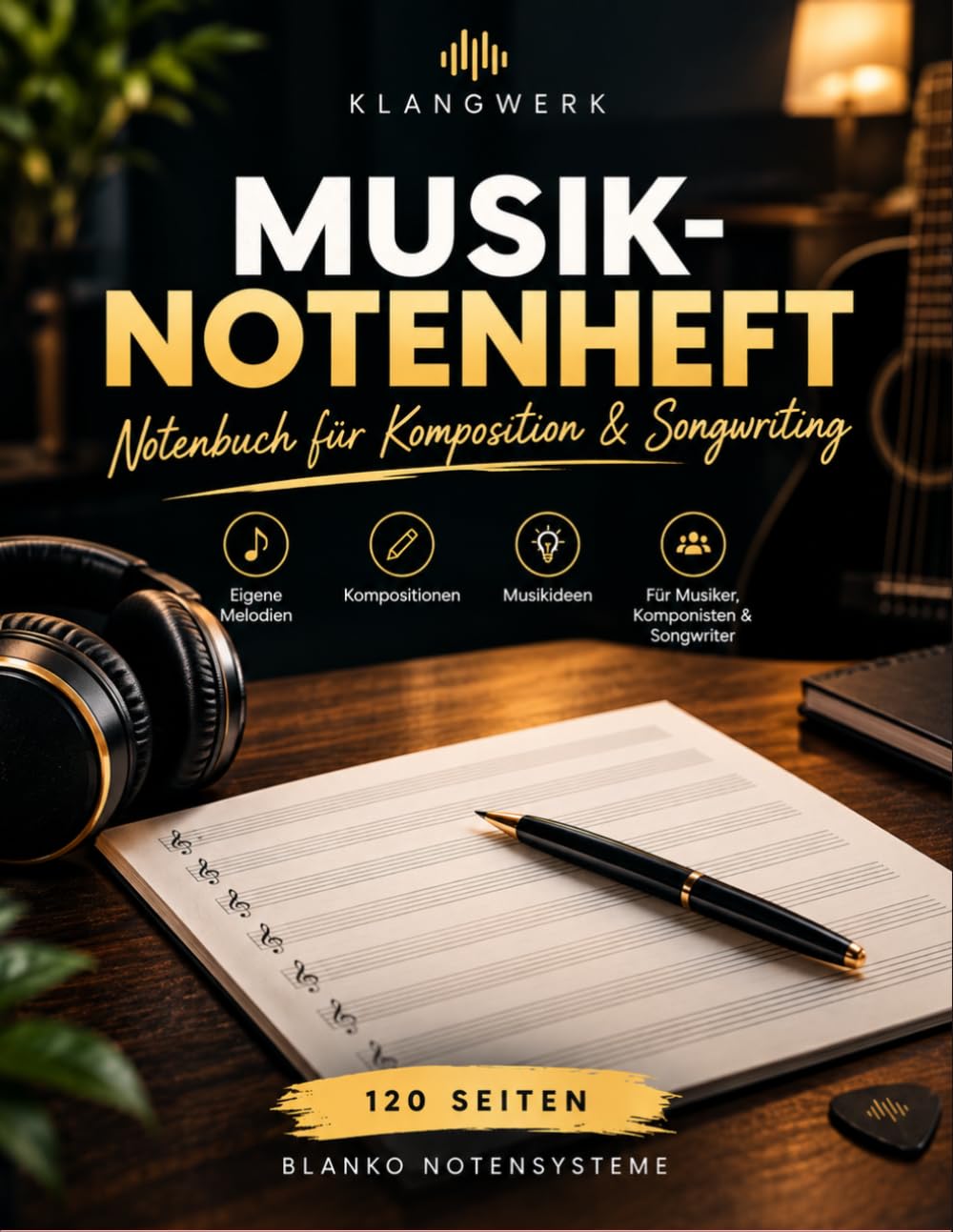 ler totalmente Musik-Notenheft – Notenbuch für Komposition & Songwriting: Blanko Notenpapier mit Notensystemen für Musiker, Komponisten, Songwriter und Musikschüler – 120 Seiten (German Edition)