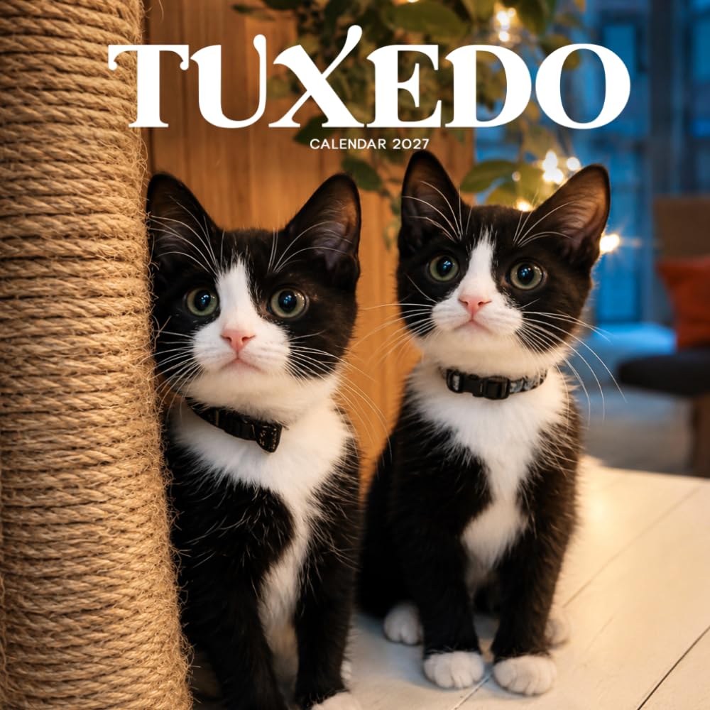 Tuxedo Cats Calendar 2027: Black and White Cat Portraits baixar livro de graça
