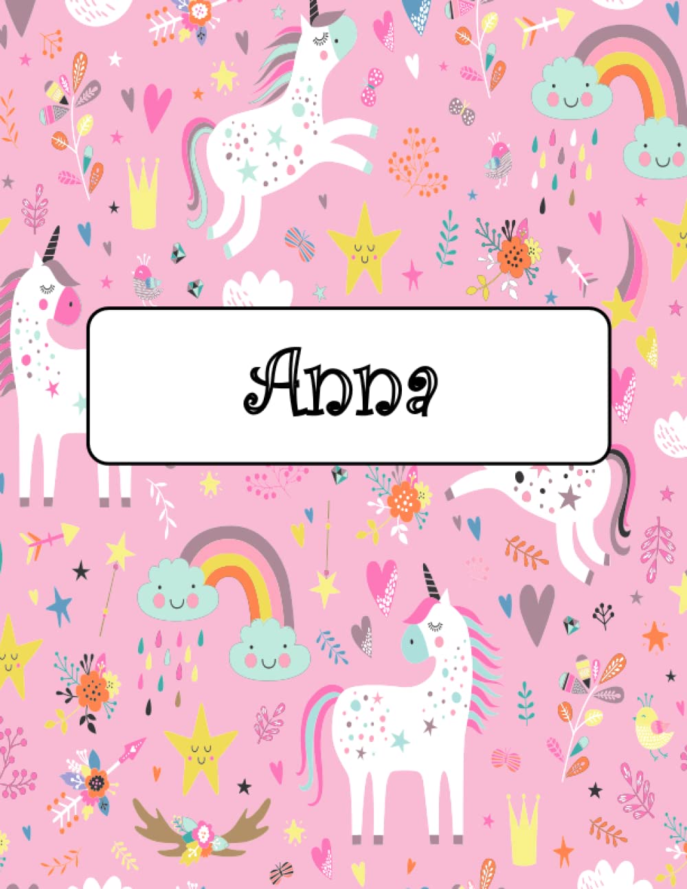 Anna: Unicorn Notebook Personal Name Wide Lined Rule Paper | The Notebook For Writing Journal or Diary Women & Girls Gift for Birthday, For Student, Back to schoo | 160 Pages Size 8.5x11inch baixar livro de graça