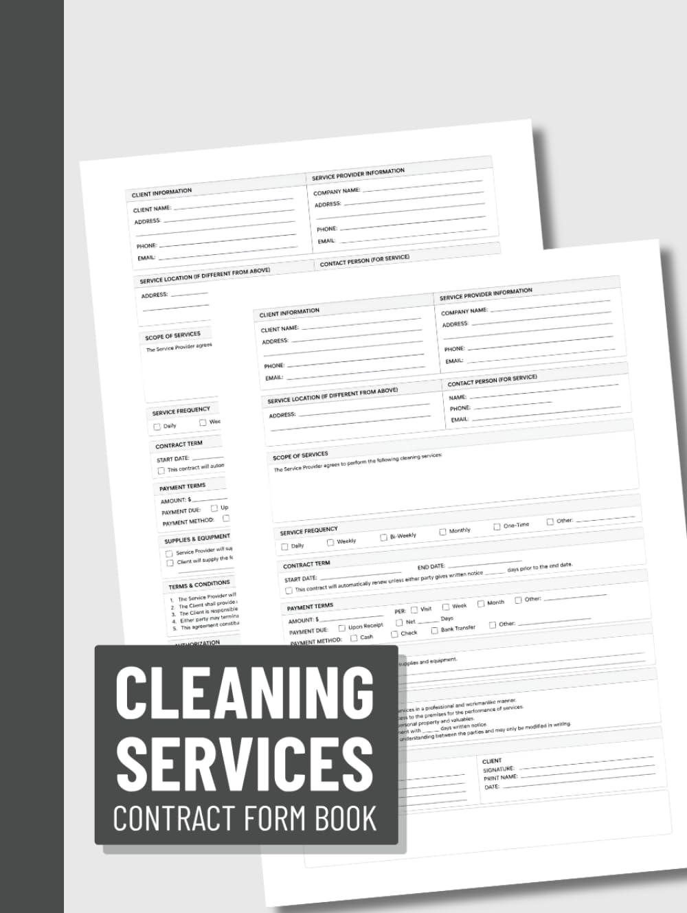 Cleaning Services Contract Form Book baixar o livro de graça