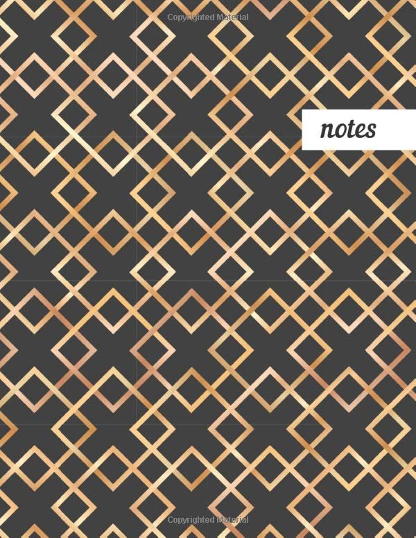 ler totalmente Notes: College Ruled Lined Journal, Cute Golden Pattern Design - Perfect for Office, School, College, Writing & Note Taking - Large 8.5 x 11 inches - 110 Pages