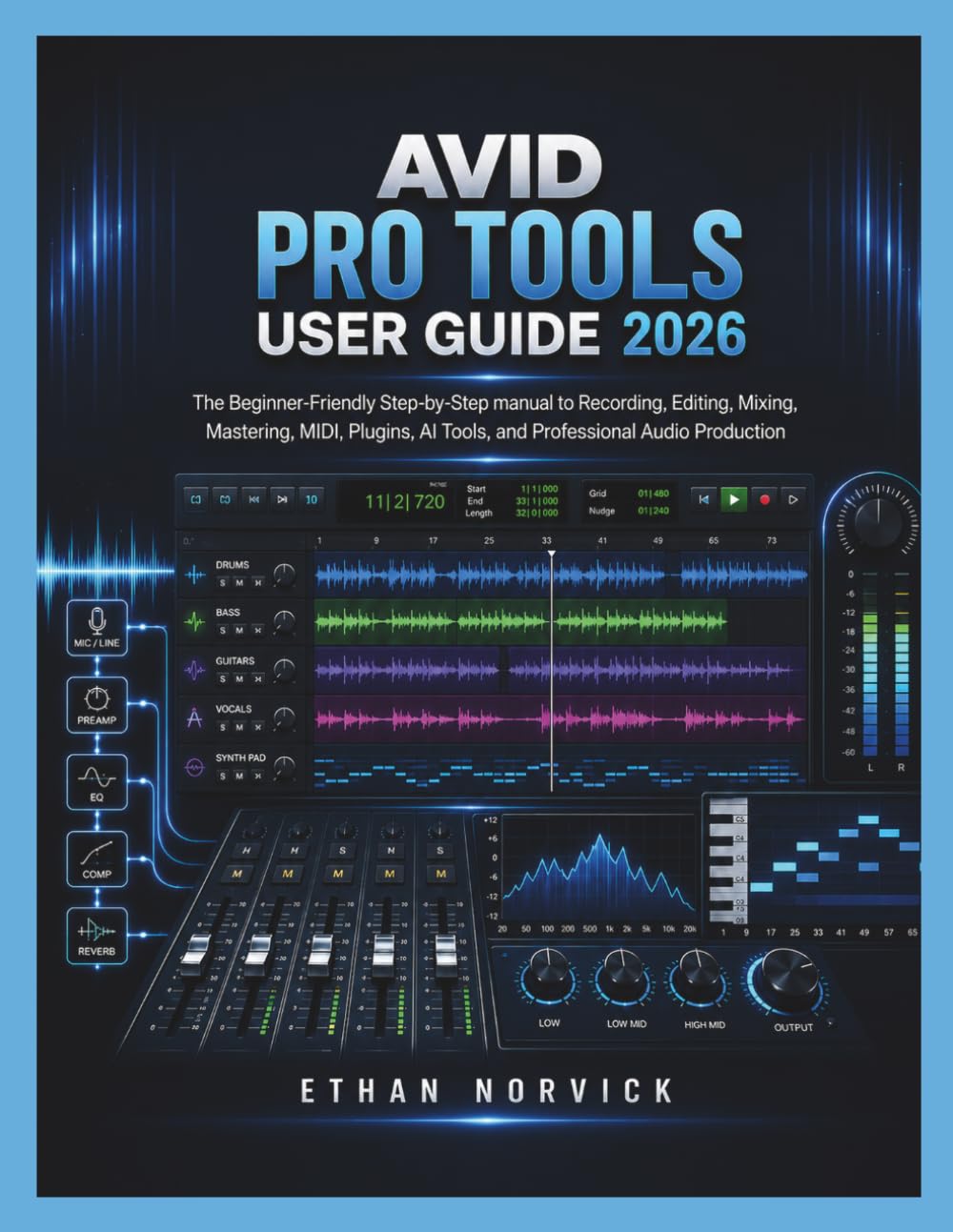 capítulo por capítulo baixar Avid Pro Tools User Guide 2026: The Beginner-Friendly Step-by-Step manual to Recording, Editing, Mixing, Mastering, MIDI, Plugins, AI Tools, and Professional Audio Production