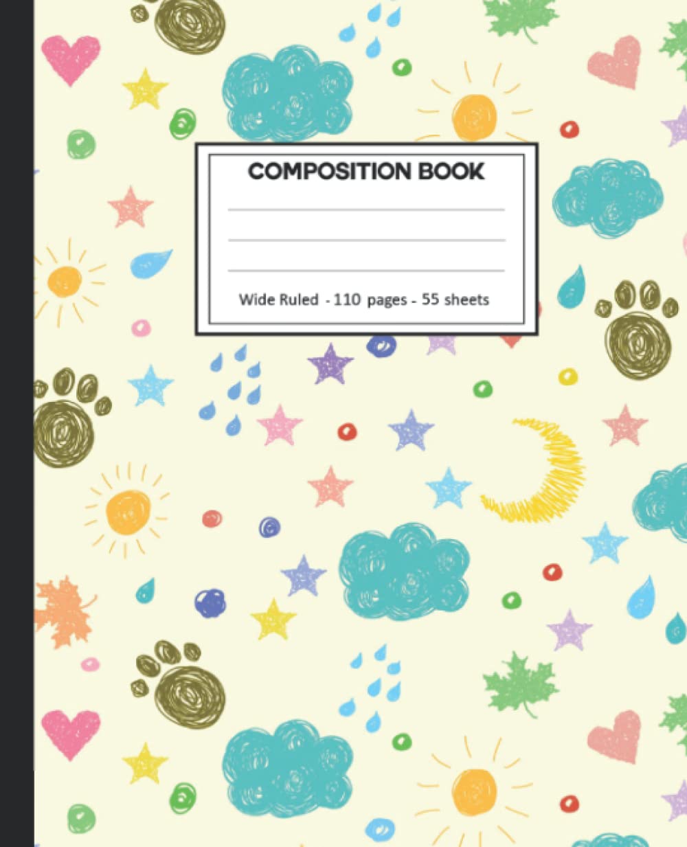 ler totalmente Composition Notebook: College Ruled: 110+ Lined Pages Writing Journal: clouds on White.