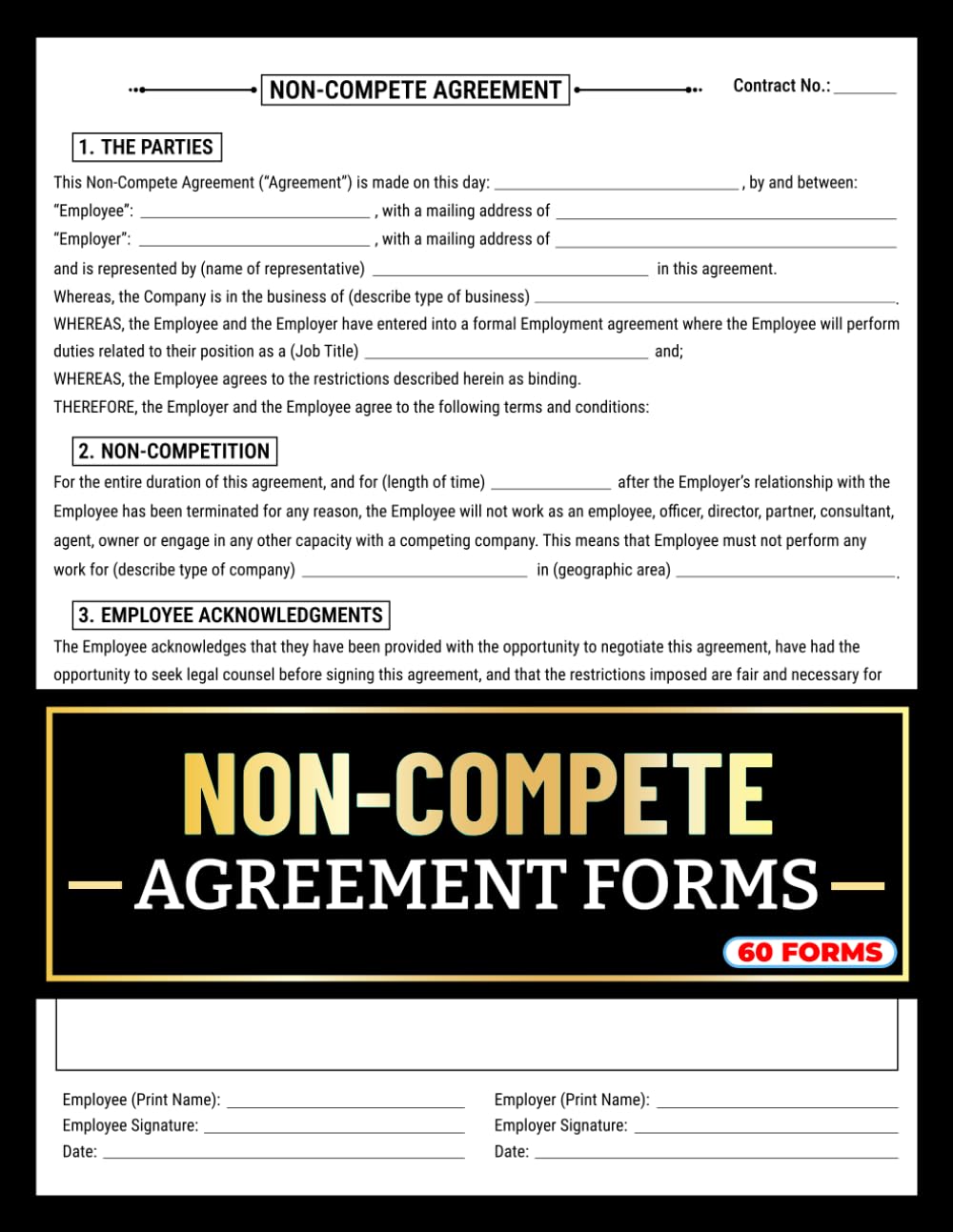capítulo por capítulo baixar Non-Compete Agreement Forms: Non-Competition Contract Logbook for Employers, HR & Small Businesses | Prevent Employees From Engaging in Competitive Work | 60 Forms, 120 Single-Sided Pages