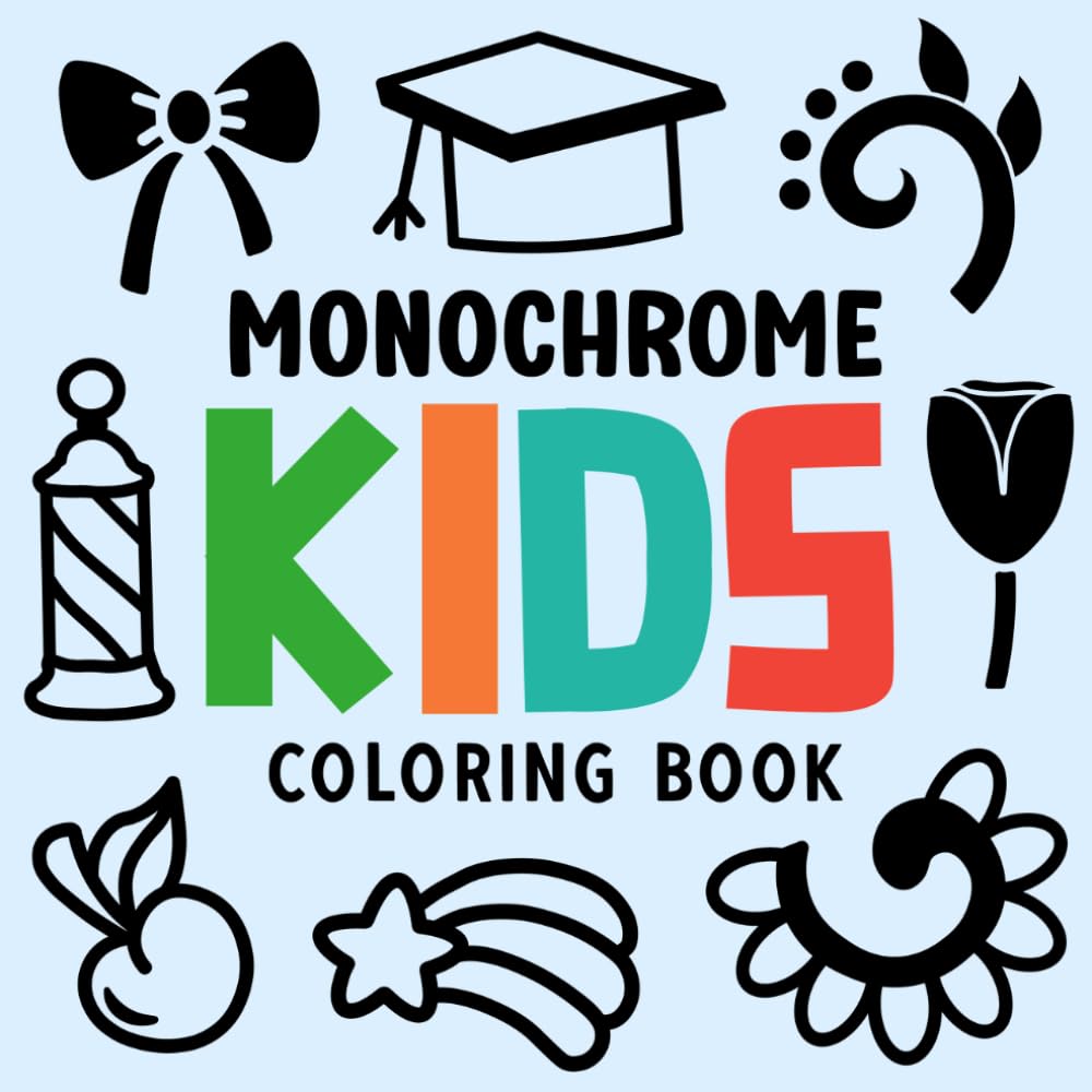 ler totalmente Monochrome Coloring Book for Kids: Easy One Color Designs with Animals, Shapes, Flowers & Food for Toddlers Ages 2–5
