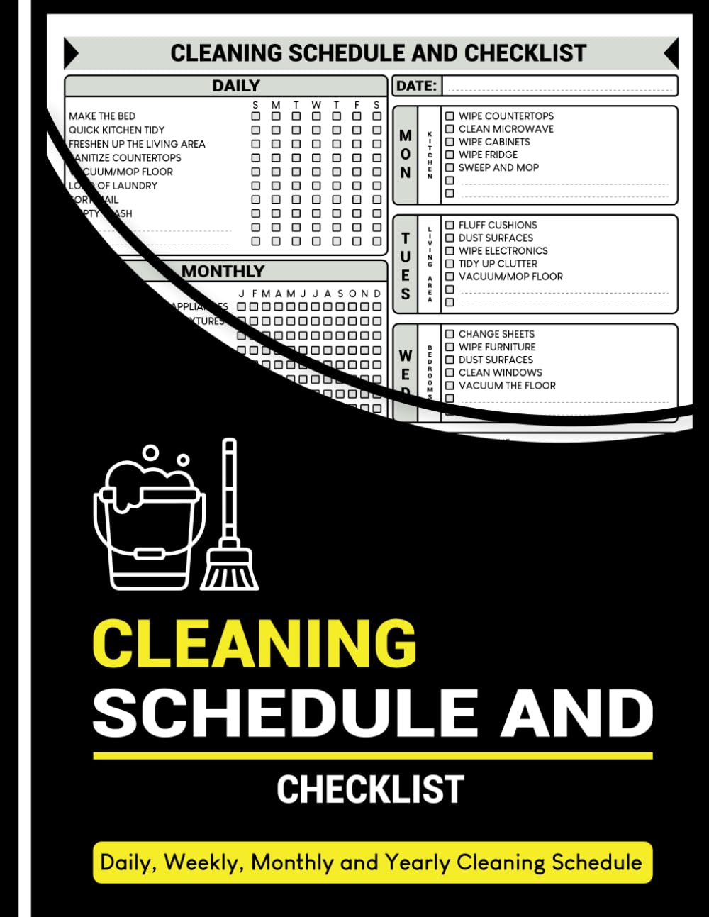 Cleaning Schedule and Checklist: Daily, Weekly, Monthly, and Yearly Household Cleaning Schedule Planner & Organizer (110 Pages, 8.5” x 11”) baixar livro de graça
