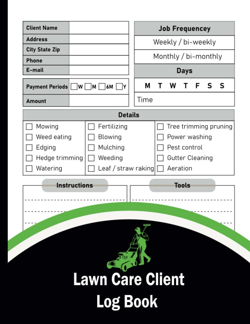 Lawn Care Client Log Book: Record Customer Information for Landscaping or Mowing Business, Brown Cover Paper baixar livro de graça