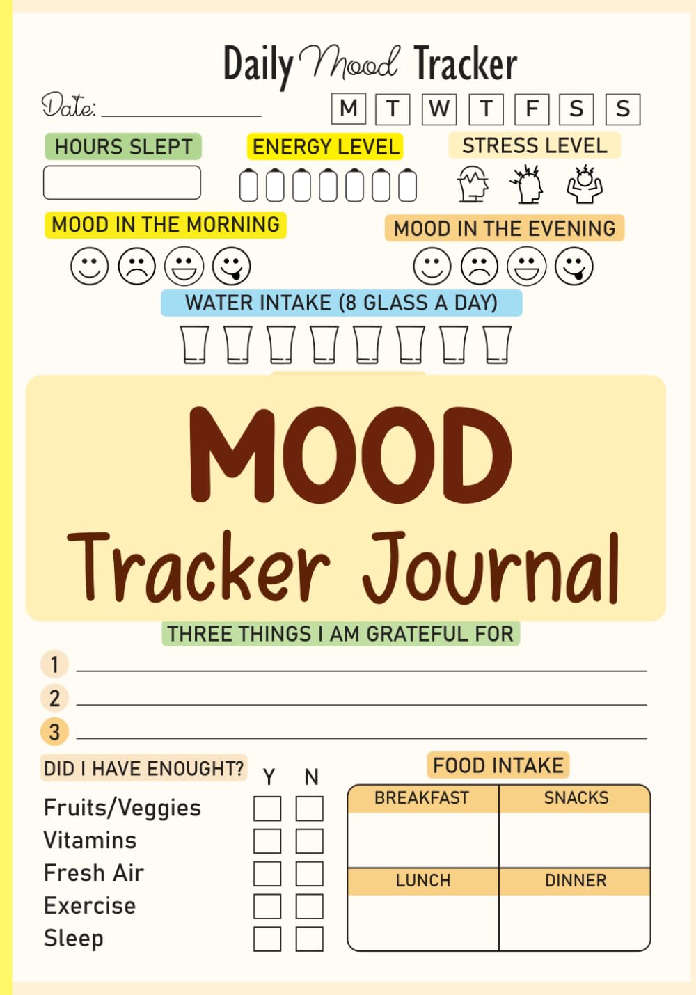 Mood Tracker Journal: Daily mental health and wellness diary with prompts for relieving anxiety and depression baixar o livro de graça
