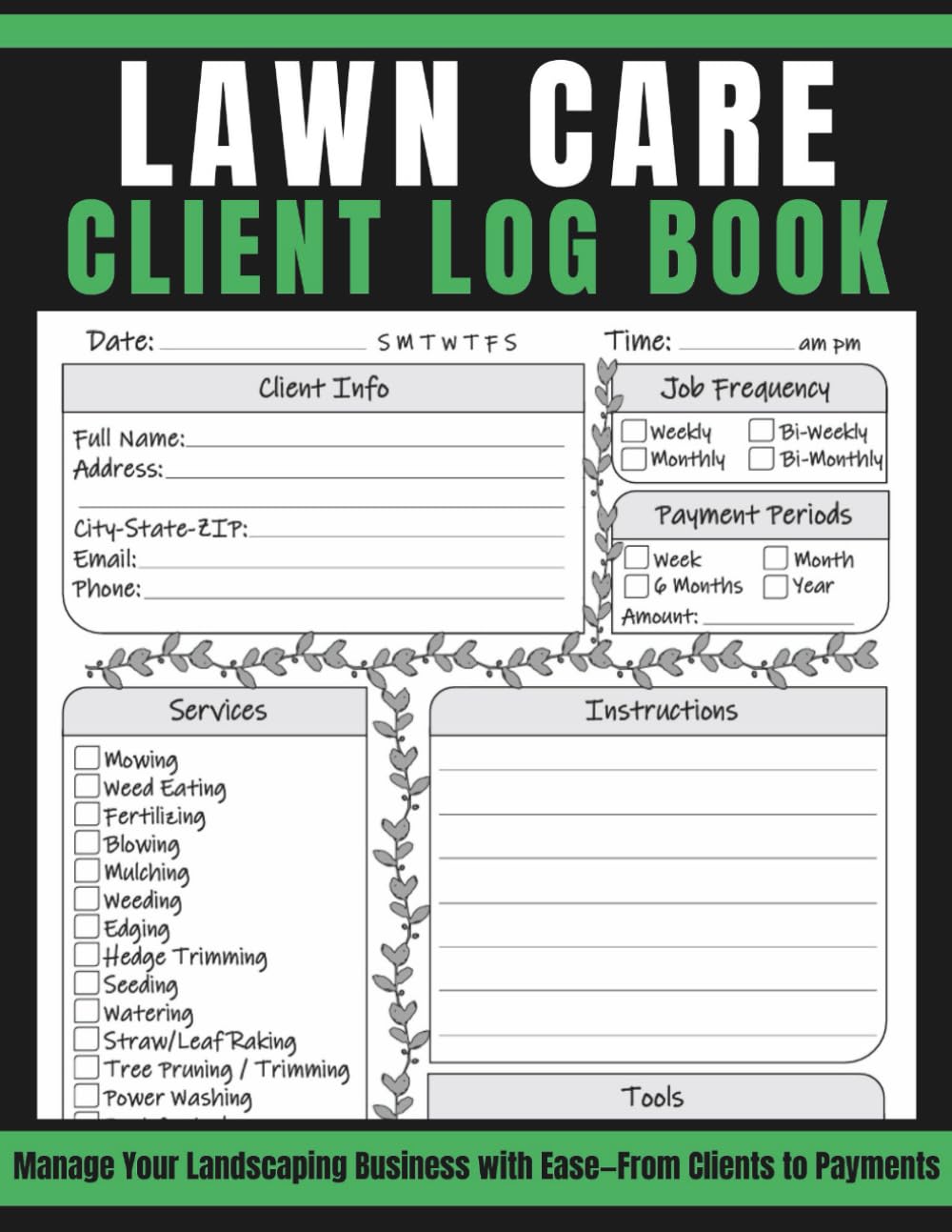 lawn care client log book: Manage Your Landscaping Business with Ease—From Clients to Payments baixar o livro de graça