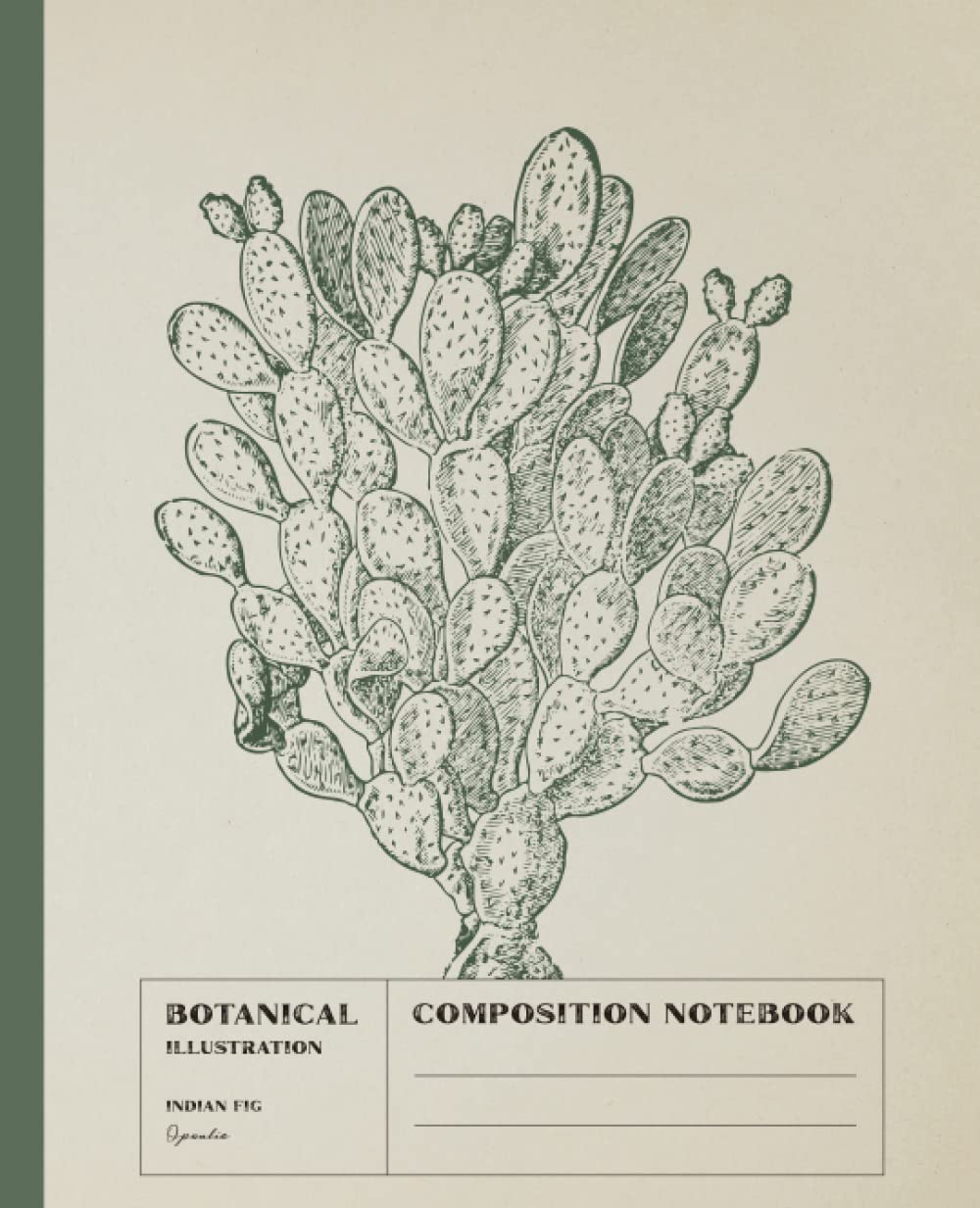 ler totalmente Composition Notebook Botanical Illustration Indian Fig Opuntia: Vintage Plant Drawing with Modern Aesthetic | Color Linocut Print Series | For Women and Men | College Ruled Paperback | 7.5 x 9.25