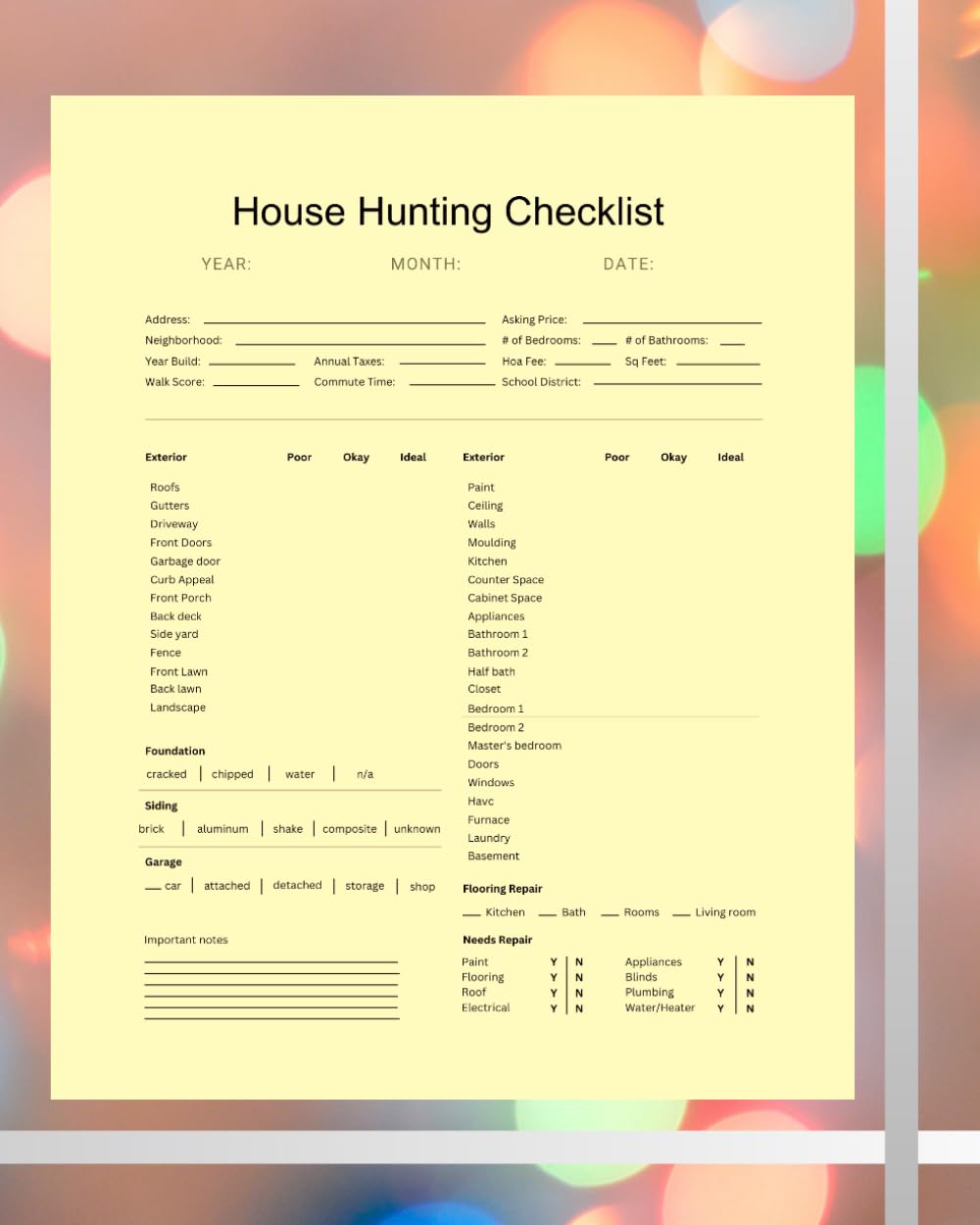 ler totalmente House Hunting Checklist Workbook: Comprehensive Planner for Tracking, Evaluating, and Comparing Properties | 8”x10” with 122 Pages