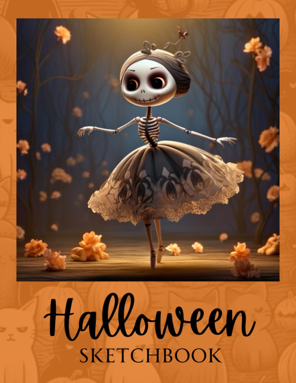 Halloween Sketchbook: Gorgeous dancing skeleton themed book for lovers of the spooky season