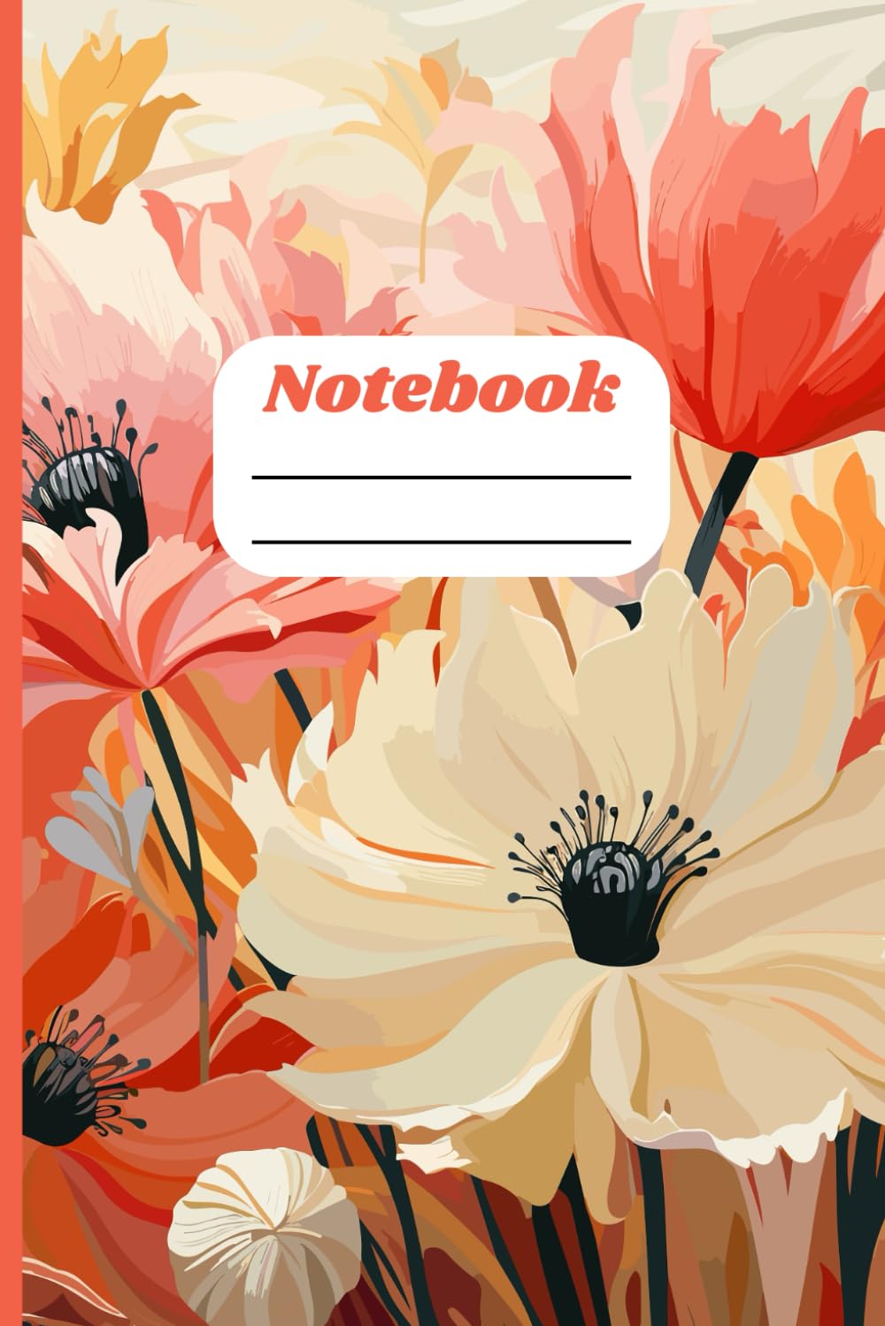 Orange, White Flowers: 6" x 9" Notebook baixar livro de graça