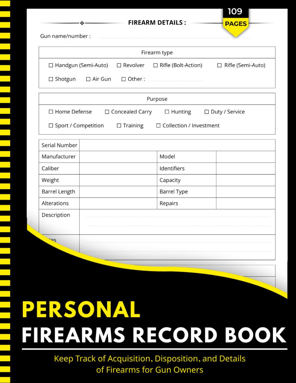 ler totalmente Personal Firearms Record Book: Firearms Inventory Personal Log Book to Keep Track of Acquisition, Disposition, and Details of Firearms for Gun Owners