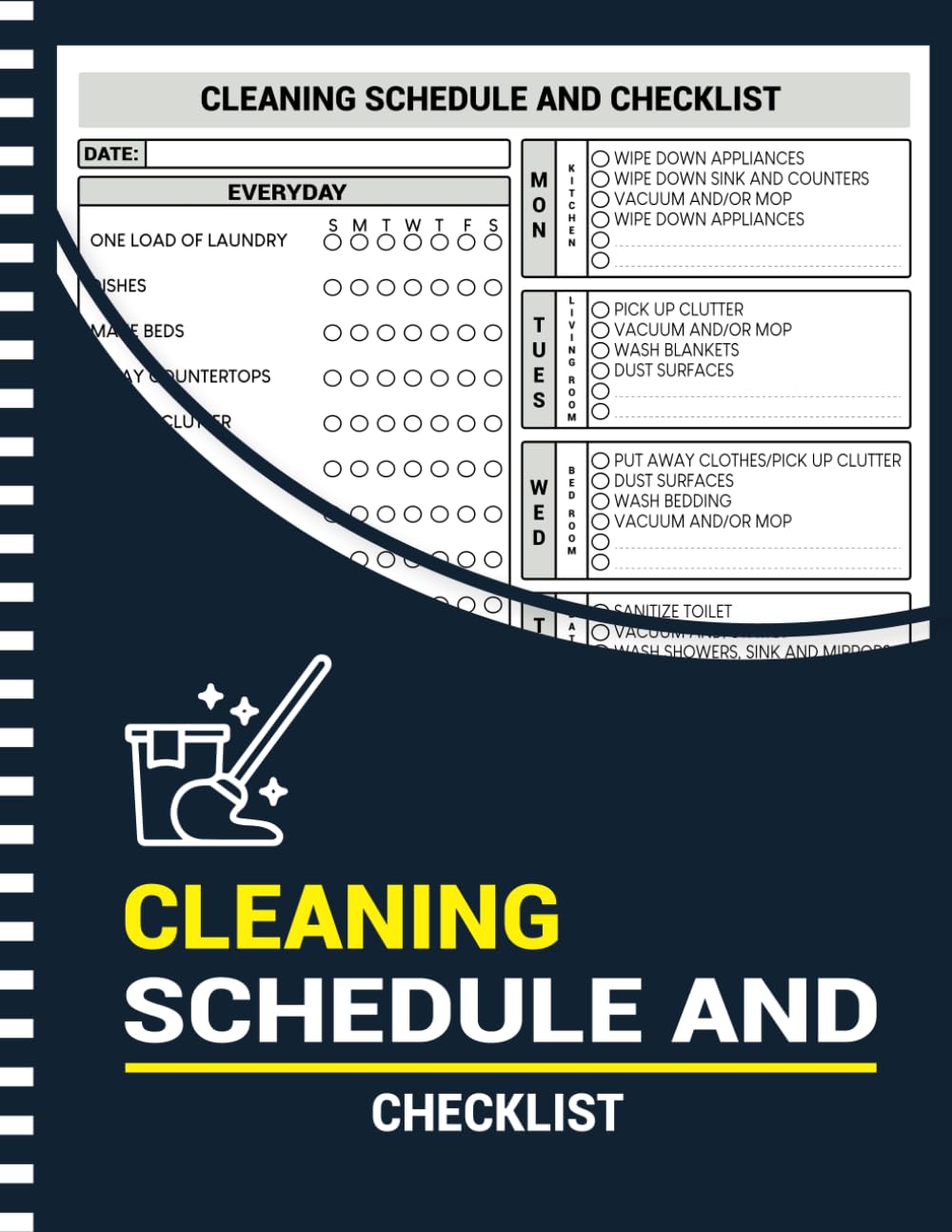 Cleaning Schedule And Checklist: Daily, Weekly, and Monthly Household Cleaning Planner and Organizer (110 Pages) baixar livro de graça