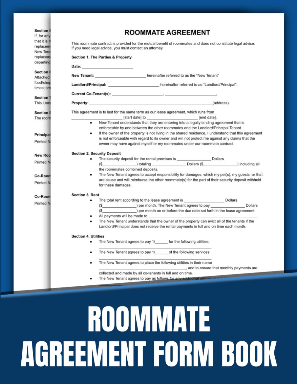 ler totalmente Roommate Agreement Book: 50 Ready-to-Use Forms for Setting House Rules | 8.5 x 11 inches.