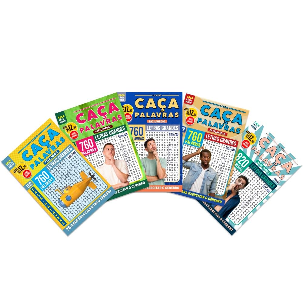 Kit 5 Livros Caça-Palavras ed.07 - 500 págs. - Fácil/Médio: Jogos para exercitar o cérebro baixar o livro de graça