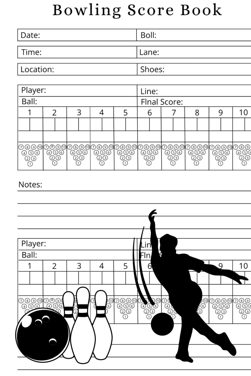 Bowling Score Book: Bowling Scorebook: Record Sheets for Tracking Leagues, Game Statistics, and Scoring baixar livro de graça