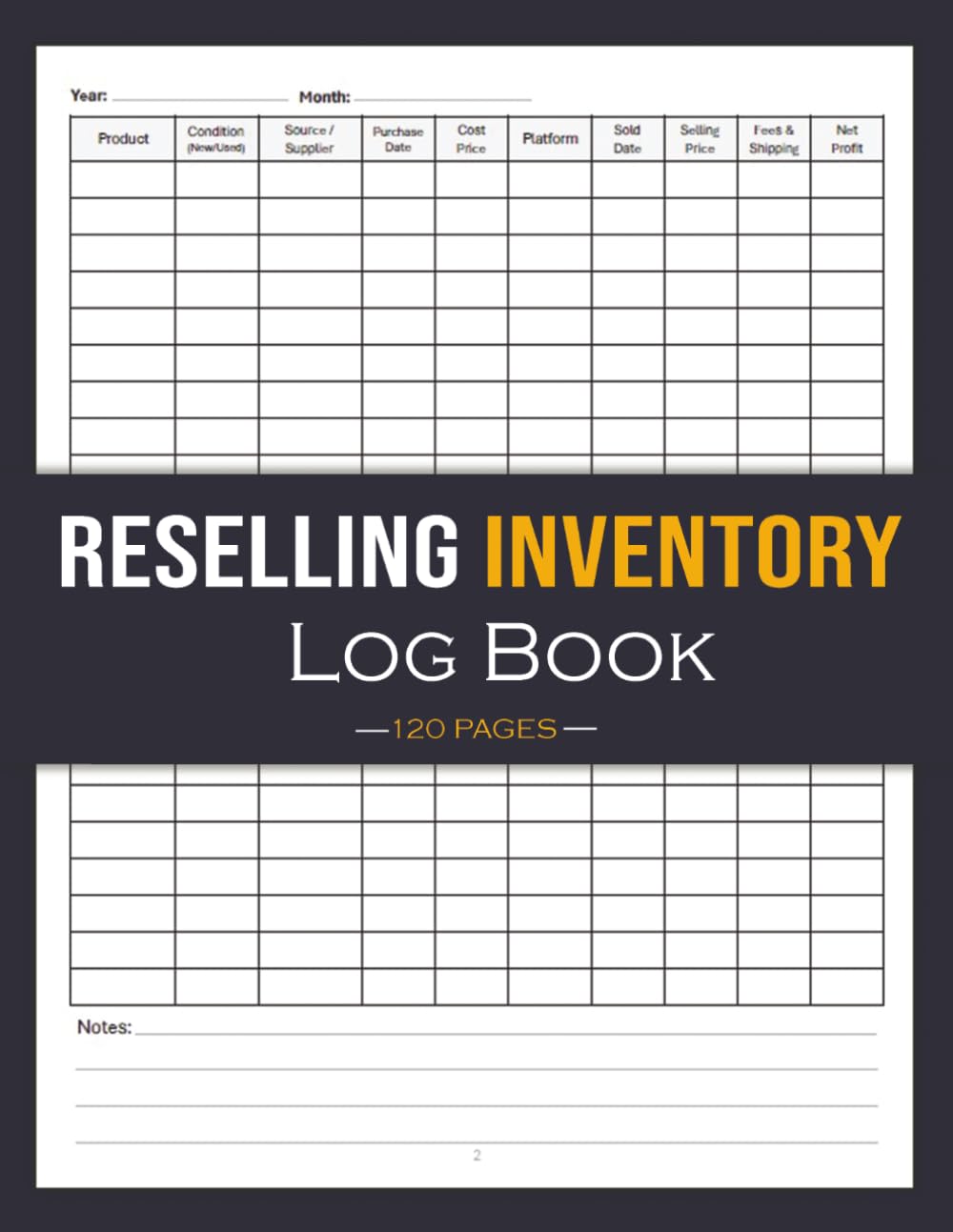 Reselling Inventory Log Book: Sales & Profit Tracker for Online Resellers | Track Cost, Fees, Shipping & Net Profit - 8.5"x11" - 120 Pages baixar livro de graça
